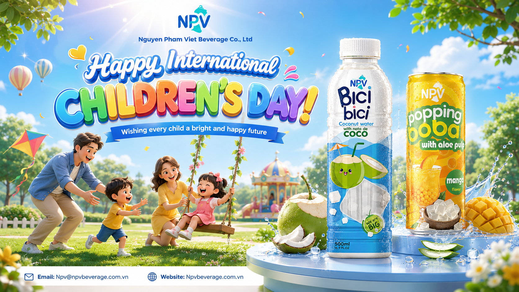 Chúc Mừng Ngày Quốc Tế Thiếu Nhi 1/6/2026 Từ NPV Beverage